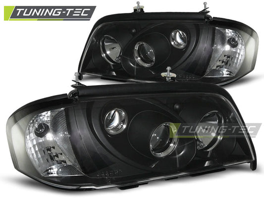 Coppia di Fari Anteriori per Mercedes W202 Classe C 1993 - 2000 NERO BLACK
