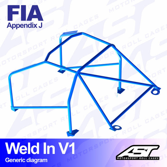 AST Rollcages V1 Weld-In 8-Point Roll Cage for Honda Civic EK 3-Door - FIA