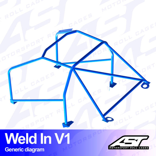 AST Rollcages V1 Weld-In 8-Point Roll Cage for Audi S3 8L - 3-Door, Quattro
