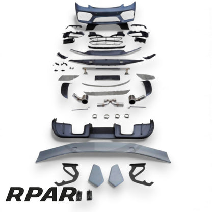 kit paraurti anteriore + diffusore posteriore + finali di scarico + spoiler posteriore PORSCHE CAYMAN 718 17-23 style gt4 rs