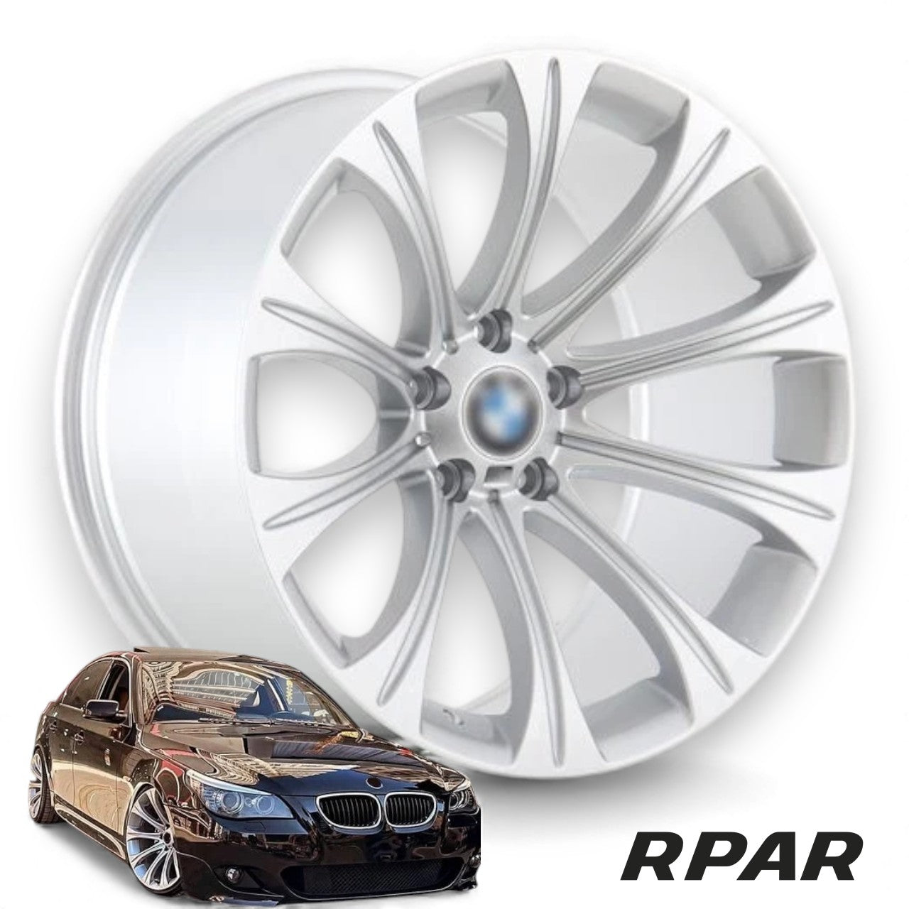 4 Cerchi In Lega 19 reps Style 166 M BMW E60 5x120 doppia misura 9JET14 10ET20 concavi