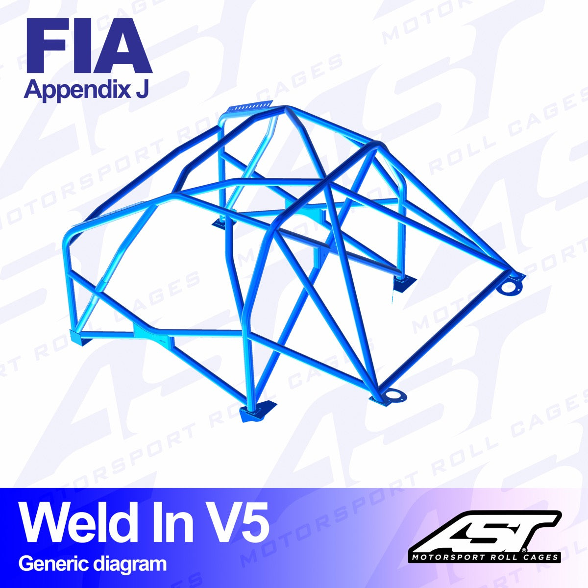 AST Rollcages V5 Weld-In 8-Point Roll Cage for Subaru BRZ ZC6 - FIA