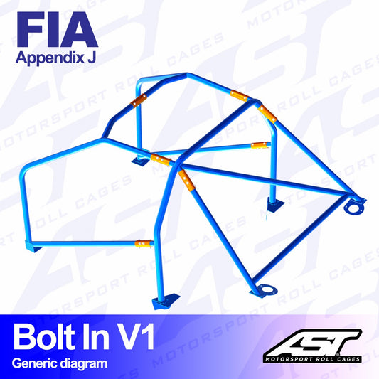 AST Rollcages V1 Bolt-In 6-Point Roll Cage for VW Polo 6N - FIA
