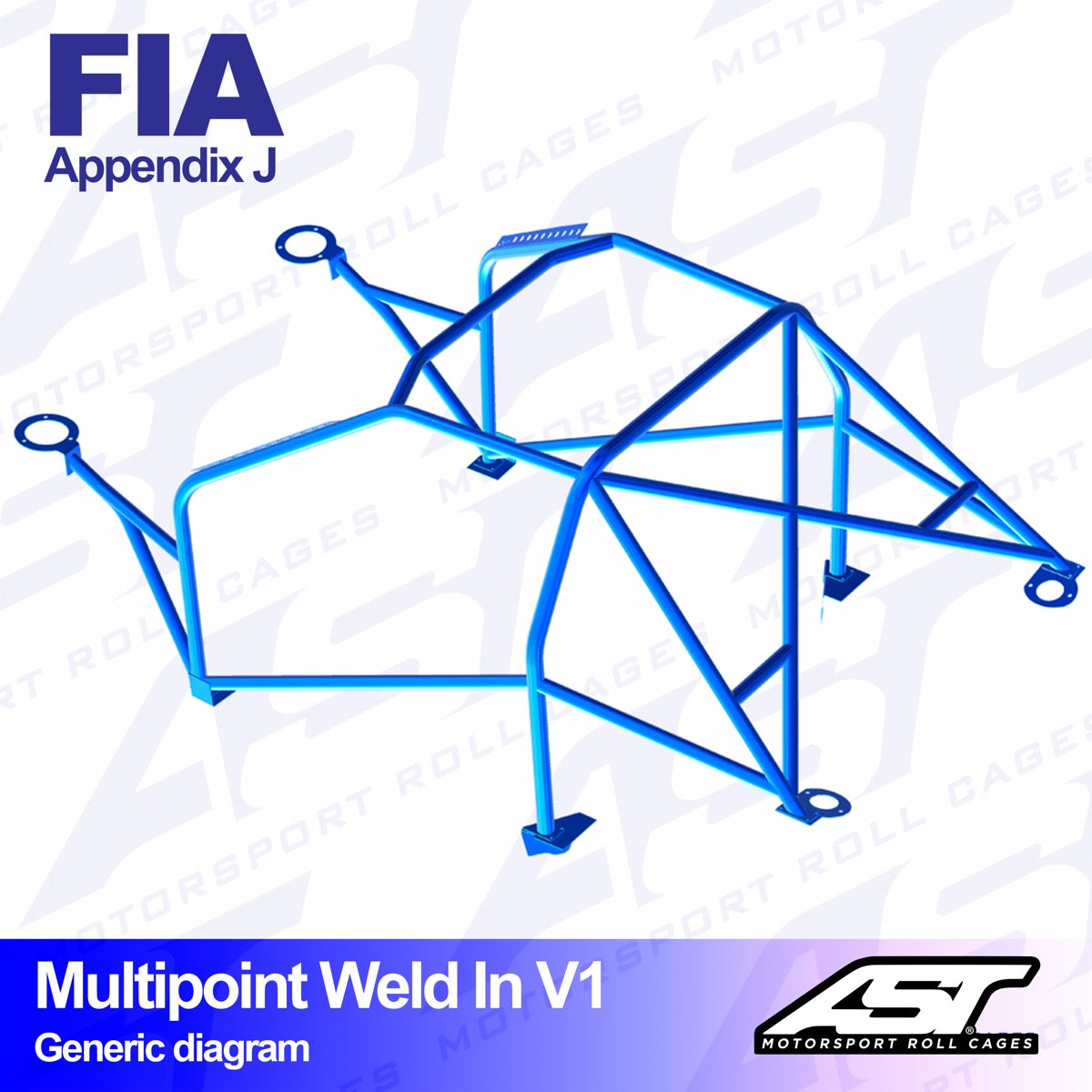 AST Rollcages V1 Weld-In 10-Point Roll Cage for Subaru Impreza GC 22B - FIA
