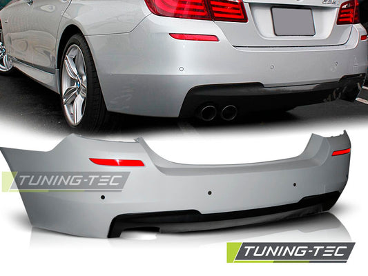 paraurti posteriore m sport look per BMW Serie F10 F11 2010 2017 con diffusore singolo scarico