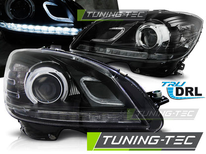 COPPIA Fari Fanali Anteriori Mercedes Classe C W204 07-10 Led Dayline Tube Light