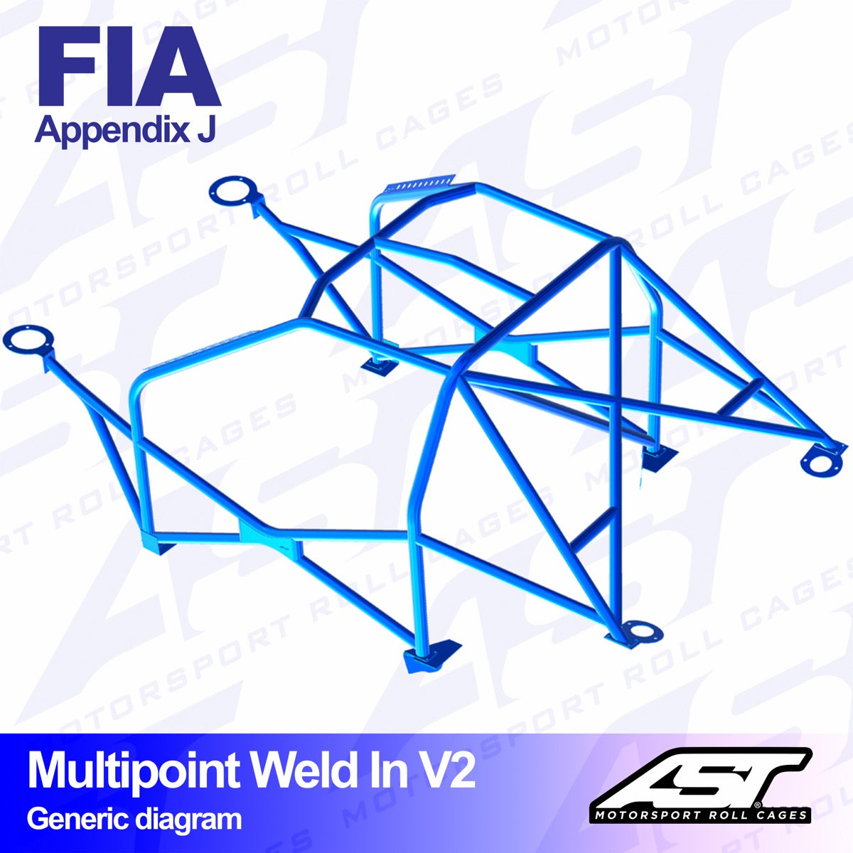AST Rollcages V2 Weld-In 10-Point Roll Cage for Renault Clio 1 - FIA