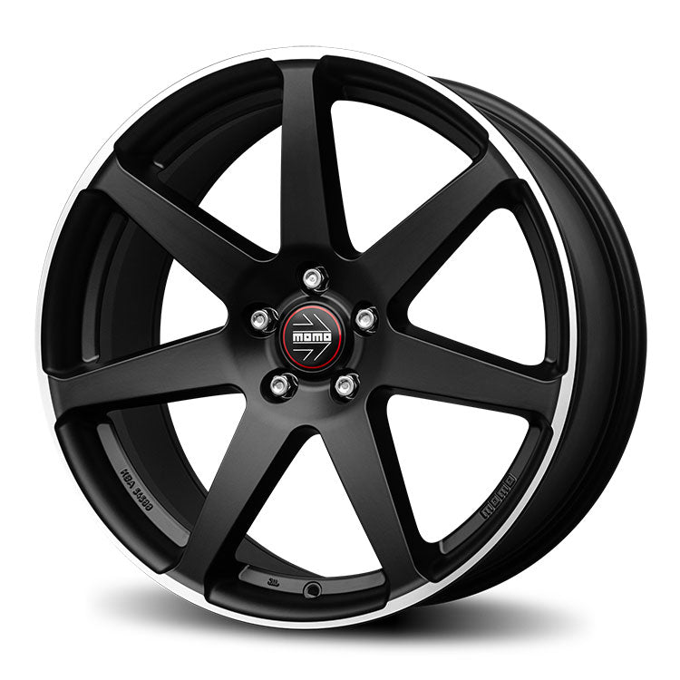 Momo Seven 19x8.5" 5x108 ET40, Flat Black, Machined Spokes