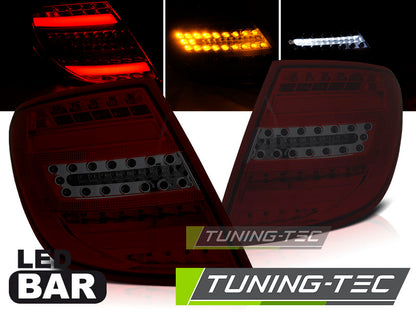 COPPIA FARI FANALI POSTERIORI LED LTI MERCEDES CLASSE C W204 SW 2006-2010 fumè