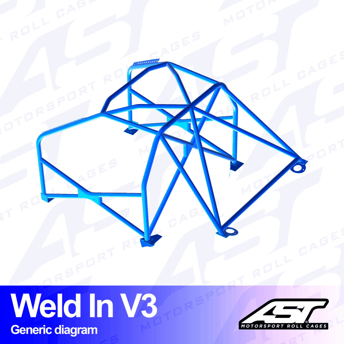AST Rollcages V3 Weld-In 8-Point Roll Cage for Opel Corsa D