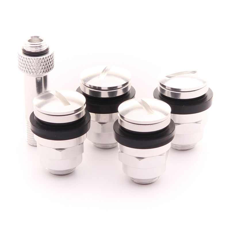 Flat Aluminium Air Valves - Silver (set of 4)