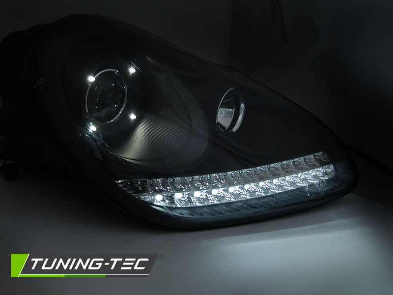 COPPIA FARI ANTERIORI DAYLIGHT CHROME HID PER PORSCHE CAYENNE 2002-2006
