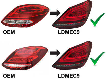 COPPIA FARI POSTERIORI A LED MERCEDES CLAS C W205 14-18 FRECCE DINAMICHE