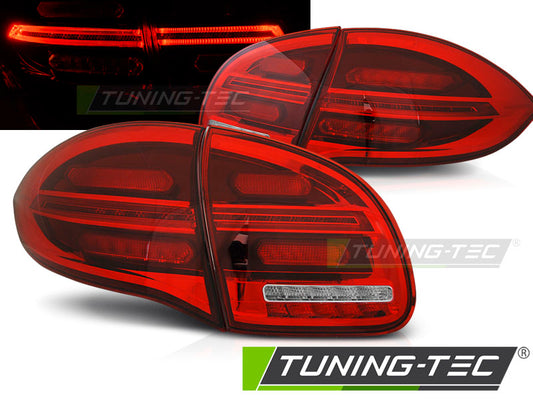 COPPIA FARI FANALI POSTERIORI PORSCHE CAYENNE 10-15 ROSSO LED SEQUENZIALE