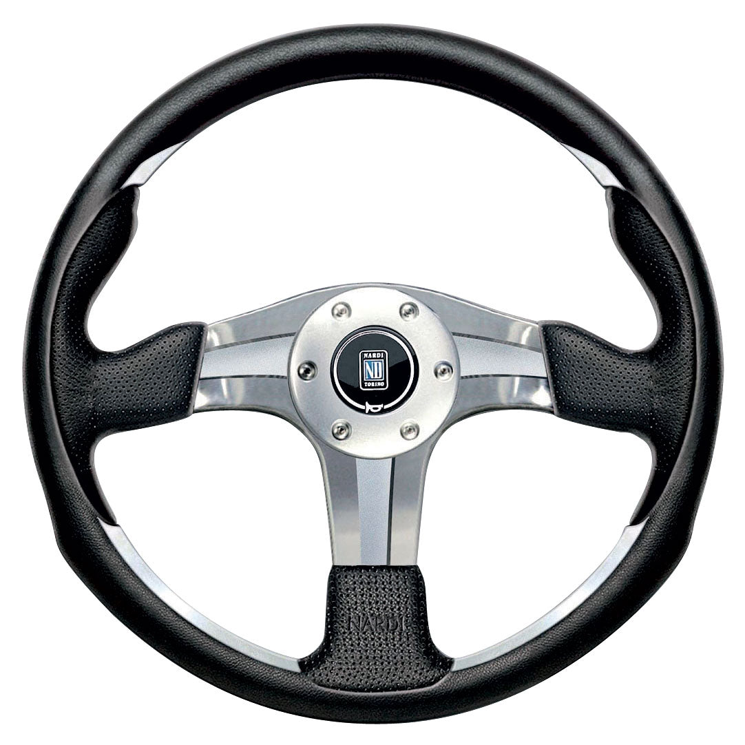 Nardi ND4 Steering Wheel, Black Leather, Chrome Spokes, Ã35 cm