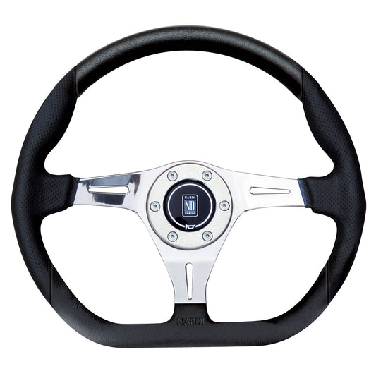 Nardi Kallista Steering Wheel, Black Perforated Leather, Chrome Spokes, Ã35 cm