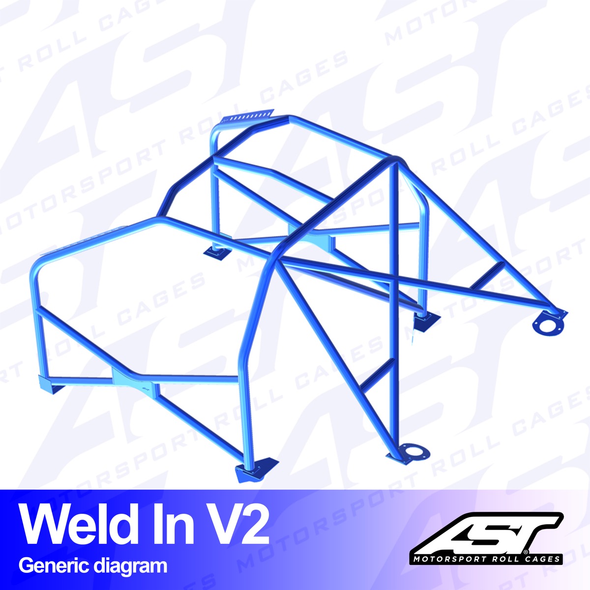 AST Rollcages V2 Weld-In 8-Point Roll Cage for BMW E30 Coupe, 4WD