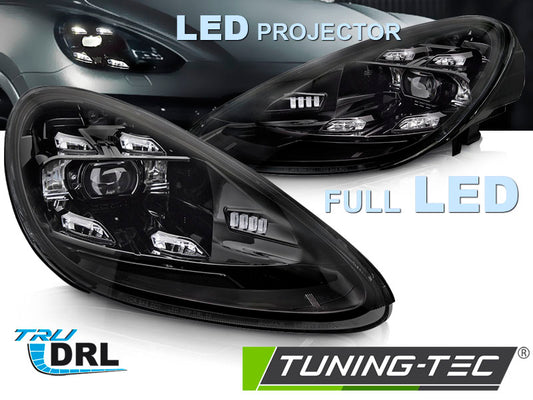 FARI FANALI ANTERIORI LED HEADLIGHTS DRL BLACK PORSCHE CAYENNE 10-15
