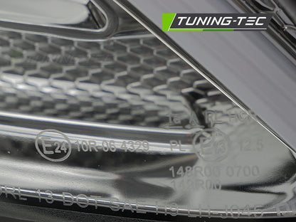 COPPIA FARI FANALI ANTERIORI TUBELIGHT LED CROMATO MERCEDES W205 2014 - 2018