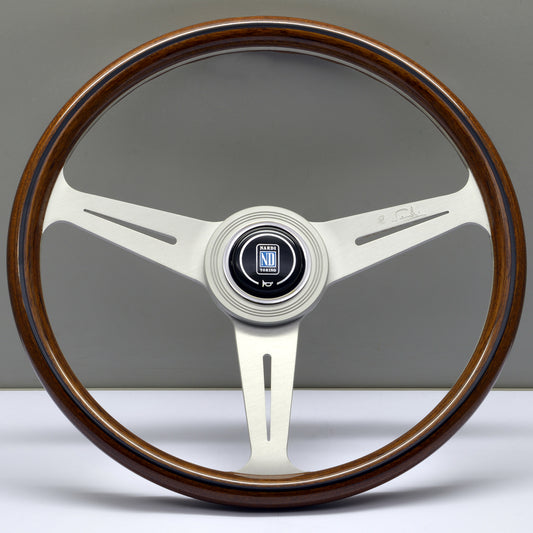 Nardi Classic ND36 Steering Wheel, Wood, Satin Spokes, 40 mm Dish (Large Hub)