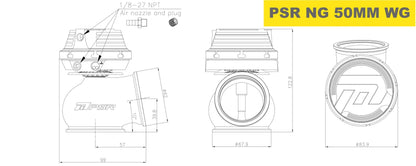 Pulsar PSR Wastegate esterna 50mm V-Band con molle