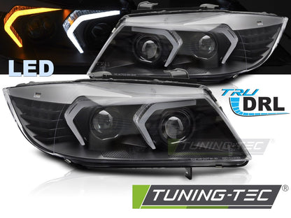 Coppia di Fari Anteriori per BMW Serie 3 E90 E91 2005-2008 Angel Eyes XENON