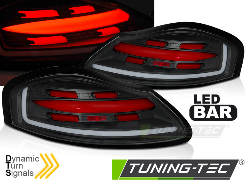 FARI FANALI POSTERIORI LED BAR TAIL LIGHTS BLACK SEQ PORSCHE BOXSTER 986