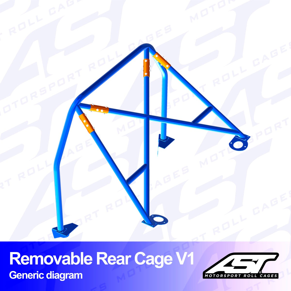 AST Rollcages V1 Removable Bolt-In Rear Roll Cage for VW Golf 1