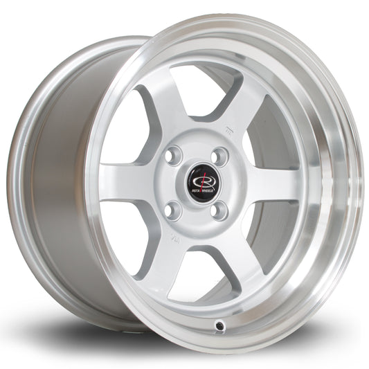 Rota Grid V 15x8" 4x100 ET0, Silver, Polished Lip