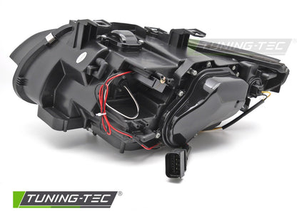 COPPIA FARI FANALI ANTERIORI XENON LED ANGEL EYES NERO PER BMW E92 05-10 NO AFS