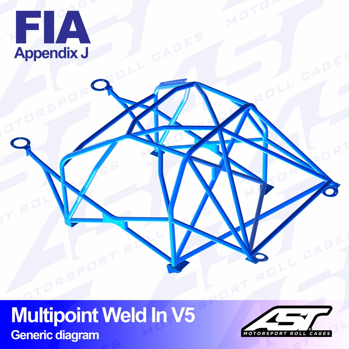 AST Rollcages V5 Weld-In 10-Point Roll Cage for Subaru Impreza GC 22B - FIA