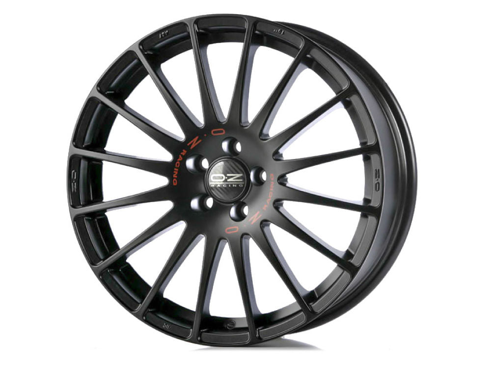 OZ Superturismo GT 16x7" 5x105 ET35, Matt Black Red Lettering