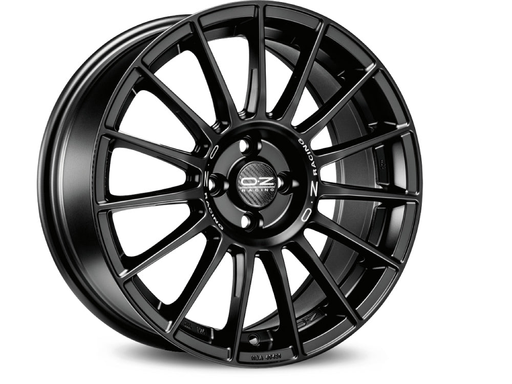OZ Superturismo LM 18x8" 5x114.3 ET45, Flat Black, Silver Lettering