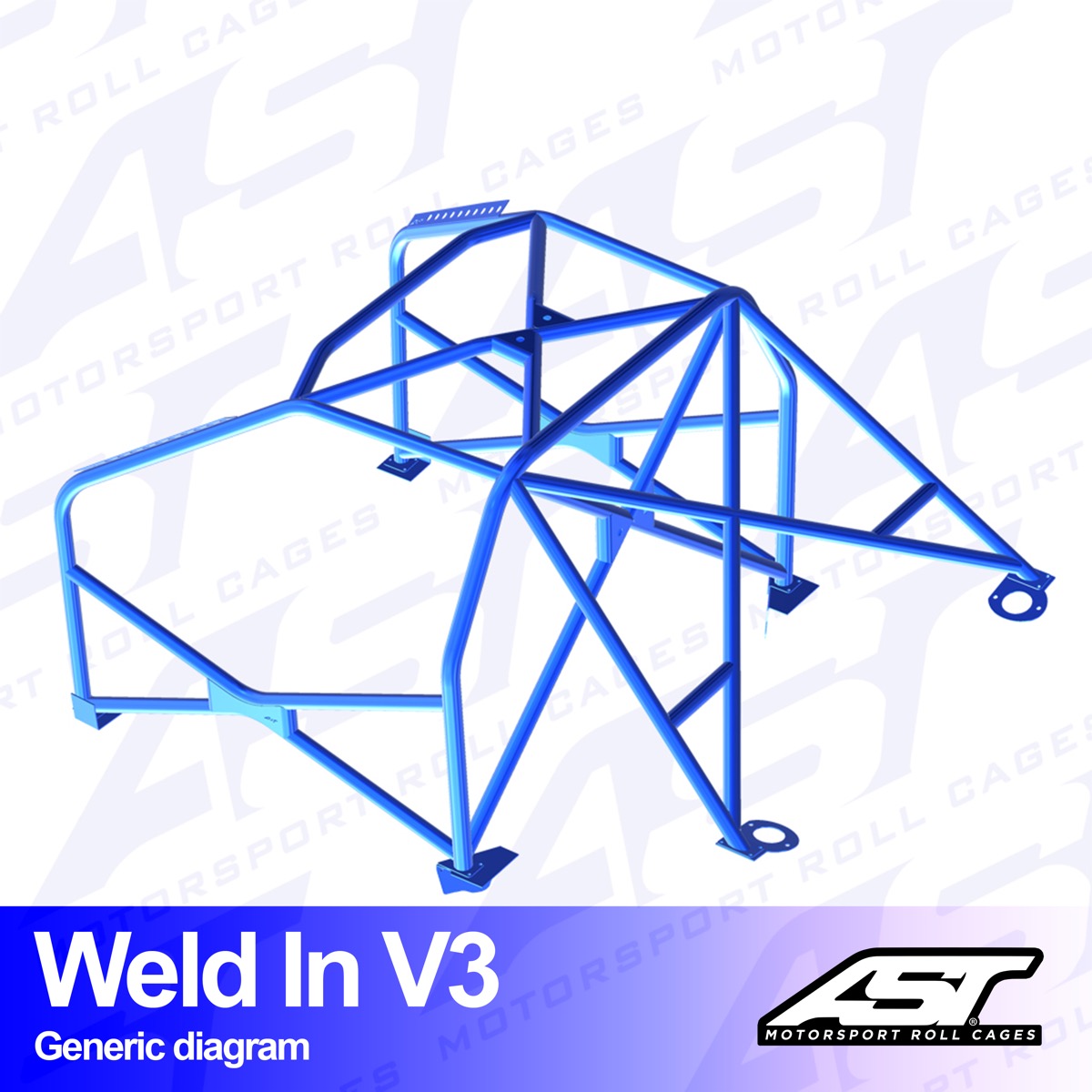 AST Rollcages V3 Weld-In 8-Point Roll Cage for Peugeot 407 Coupe