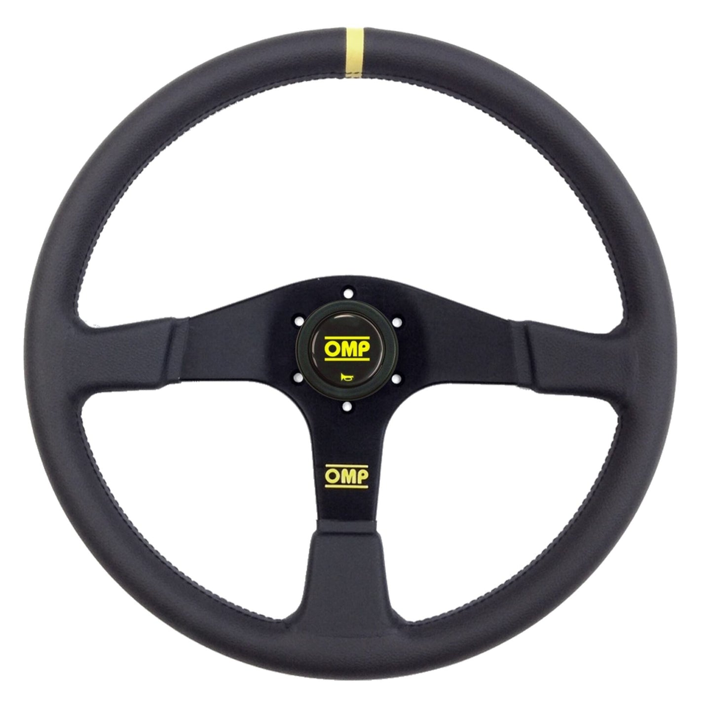 OMP VelocitÃ  380 mm Steering Wheel (Flat), Black Leather, Black Spokes