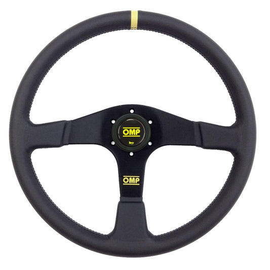 OMP VelocitÃ  380 mm Steering Wheel (Flat), Black Leather, Black Spokes