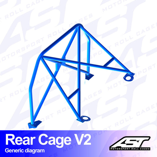AST Rollcages V2 Bolt-In Rear Roll Cage for Toyota Yaris XP10 - 3-Door