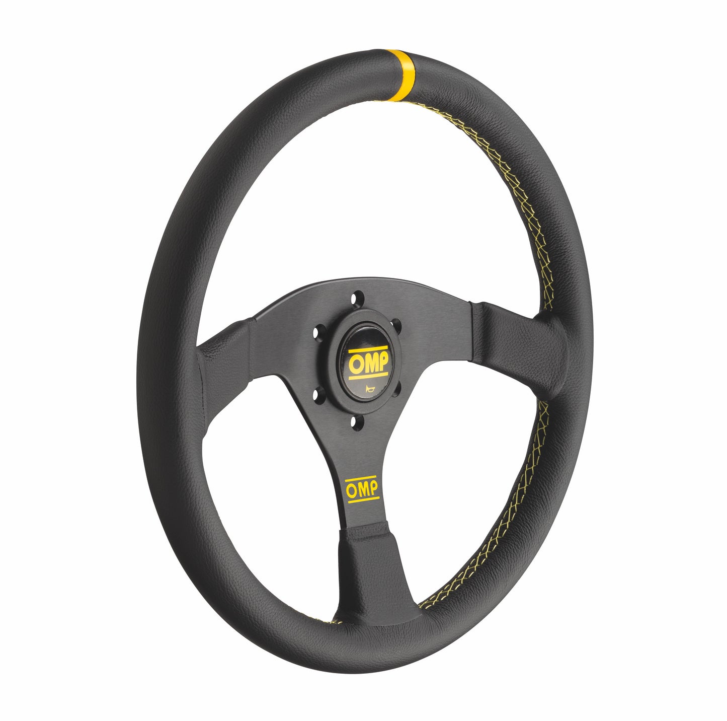 OMP VelocitÃ  350 mm Steering Wheel (Flat), Black Leather, Black Spokes