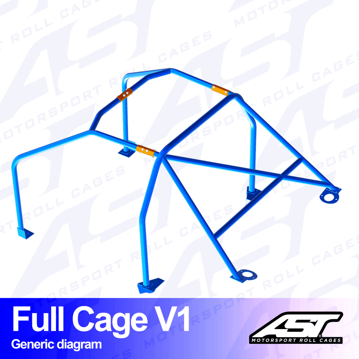 AST Rollcages V1 Removable Bolt-In 6-Point Roll Cage for Renault Megane 1