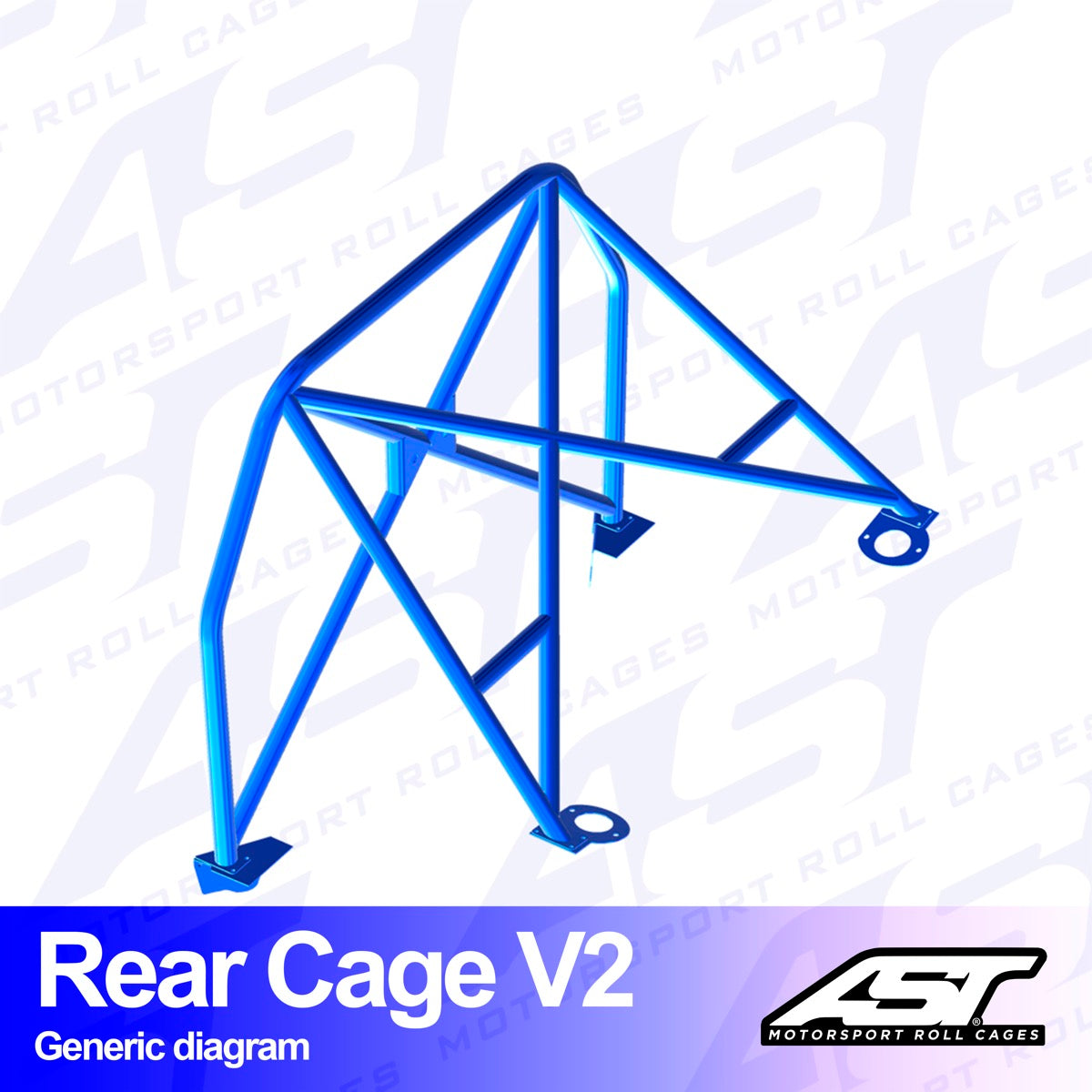 AST Rollcages V2 Bolt-In Rear Roll Cage for Audi S3 8P - 3-Door, Quattro