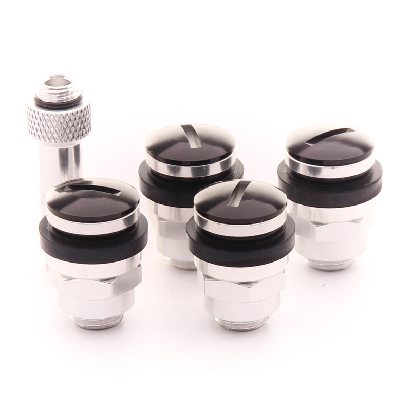 Flat Aluminium Air Valves - Black (set of 4)