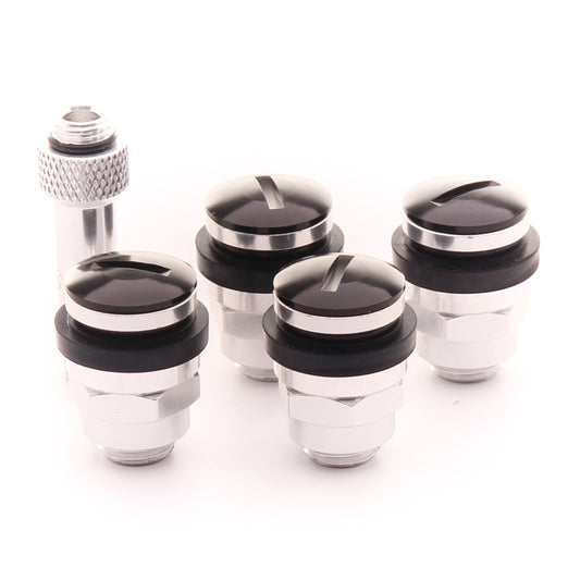 Flat Aluminium Air Valves - Black (set of 4)