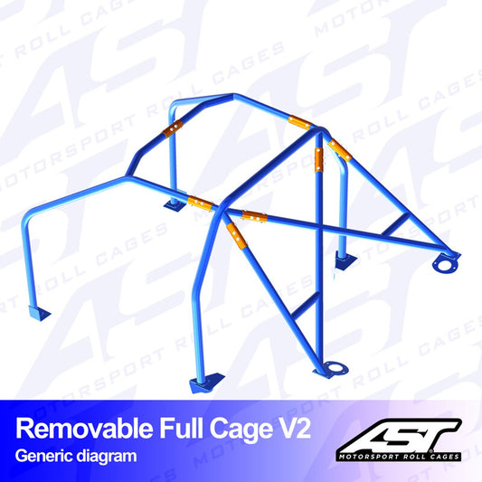 AST Rollcages V2 Bolt-In 6-Point Roll Cage for Opel Corsa D - FIA