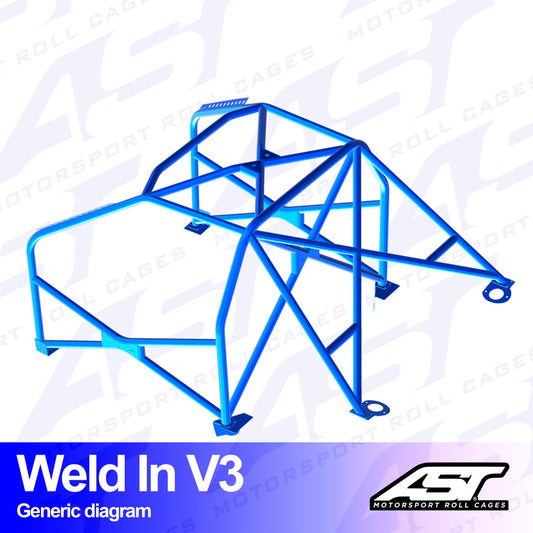 AST Rollcages V3 Weld-In 8-Point Roll Cage for Renault 19 4-Door