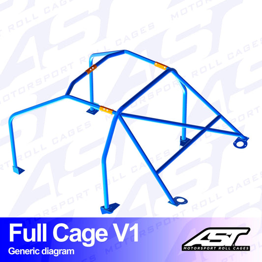 AST Rollcages V1 Bolt-In 6-Point Roll Cage for VW Golf 4 3-Door, 4WD