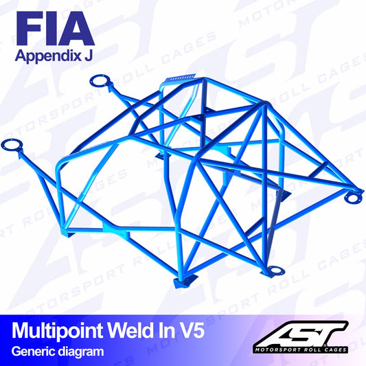 AST Rollcages V5 Weld-In 10-Point Roll Cage for Honda Civic ED / EE / EF - FIA