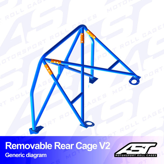 AST Rollcages V2 Removable Bolt-In Rear Roll Cage for Mercedes 190