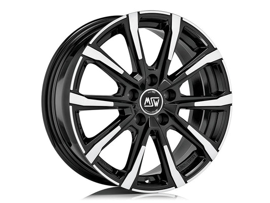 MSW 79 18x7" 5x108 ET50, Gloss Black, Machined Spokes