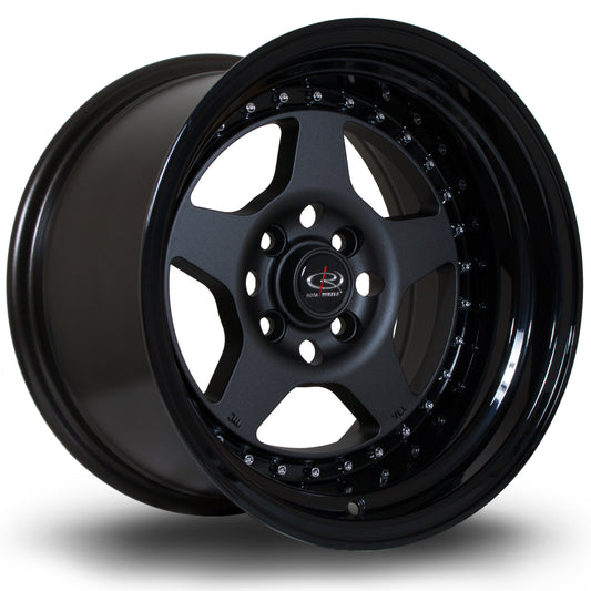 Rota Kyusha 15x9" 4x100 ET0, Gunmetal, Gloss Black Lip