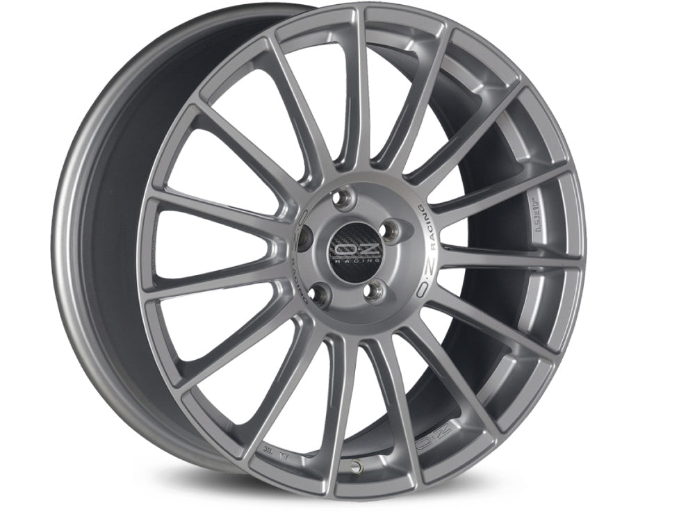 OZ Superturismo LM 18x8" 5x112 ET35, Flat Race Silver, Black Lettering